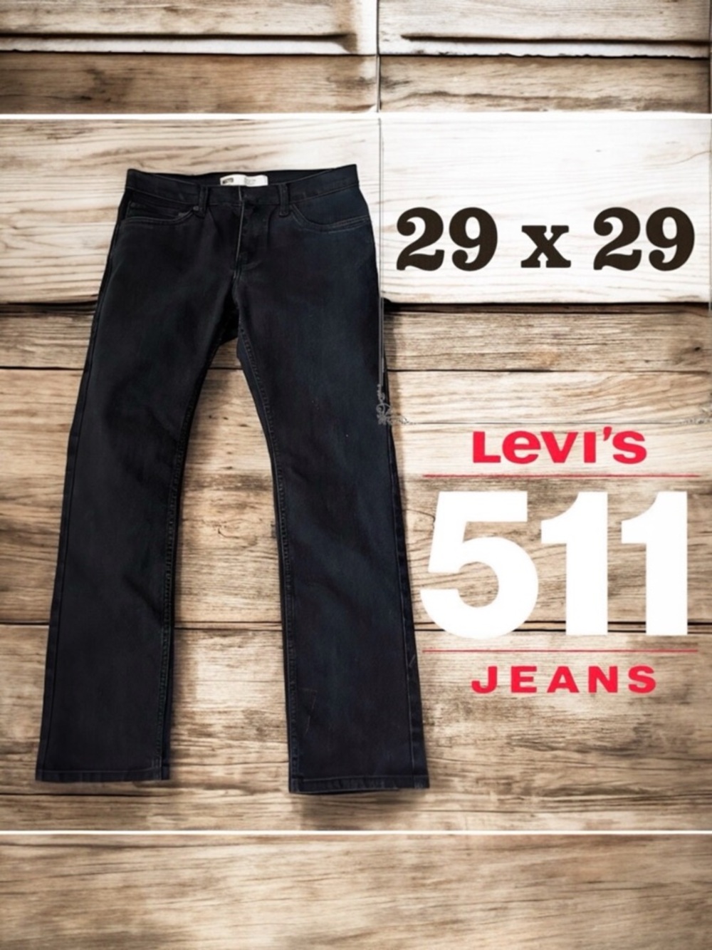 ๐ (ANY 2/$30) LEVIโS 511 Slim Black Jeans 29 x 29
